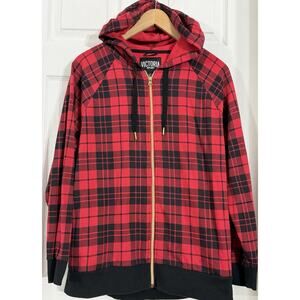 Victoria Secret Buffalo Plaid Sport Medium Zip Up Hoodie (oversized loose fit)